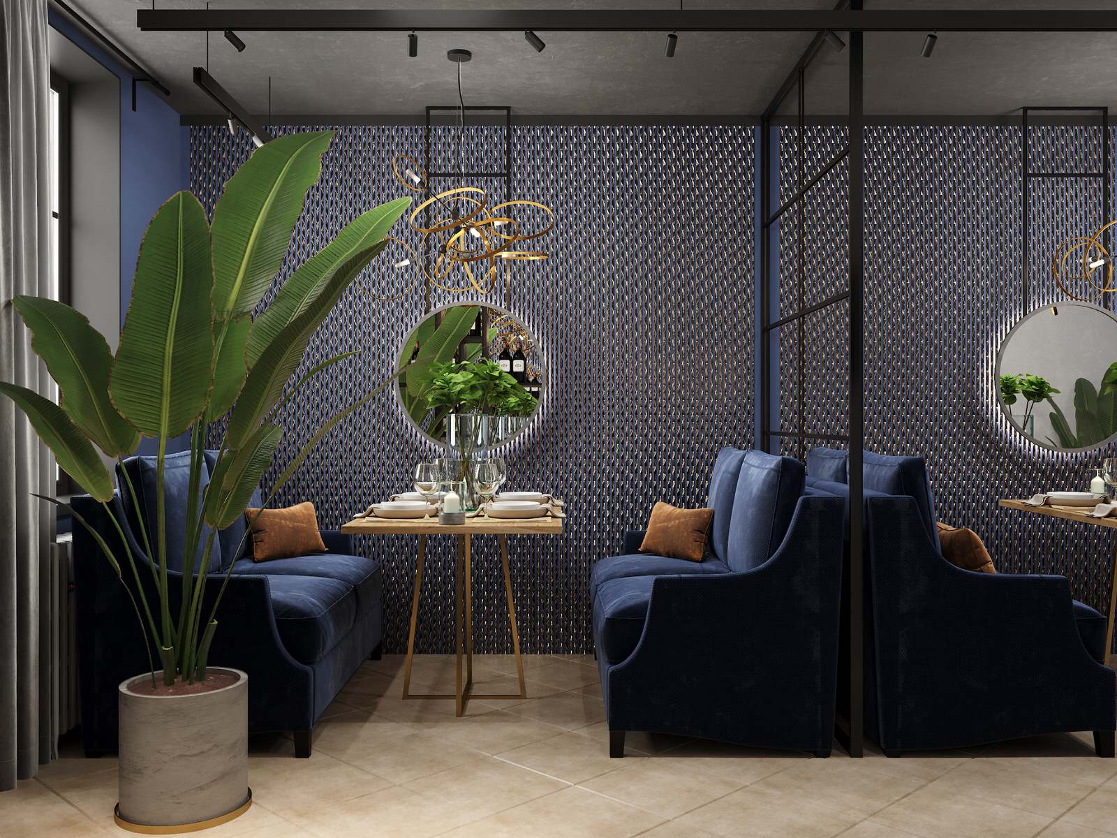 Интерьер ресторана «ИЗУМРУД, РУБИН И САПФИР»