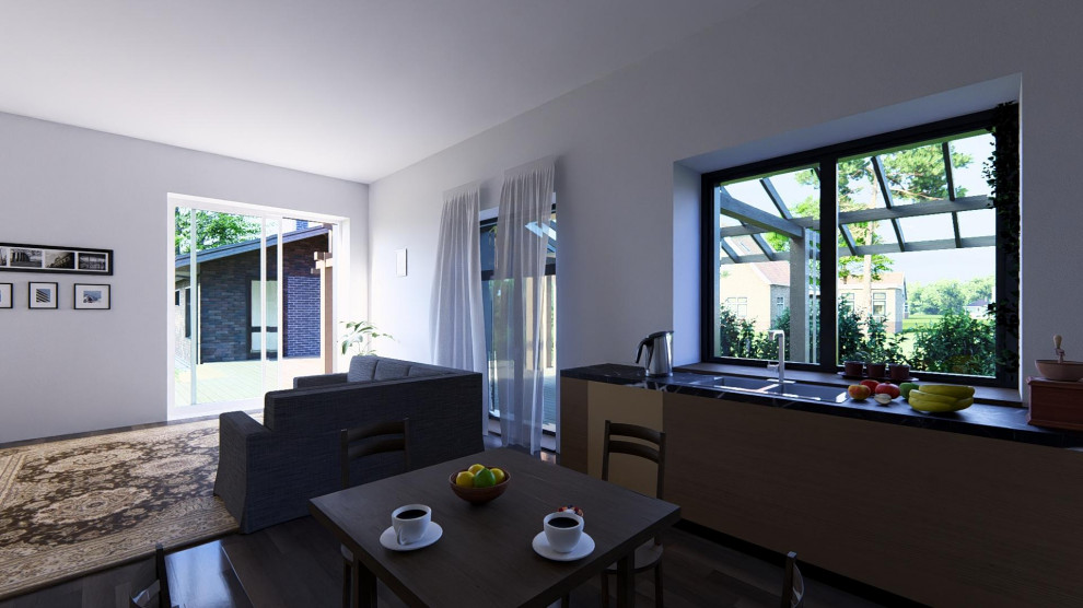 Одноэтажный дом из кирпича