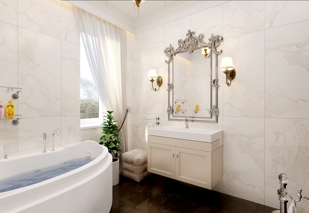 Квартира в классическом стиле. Сравнение 3д и фото