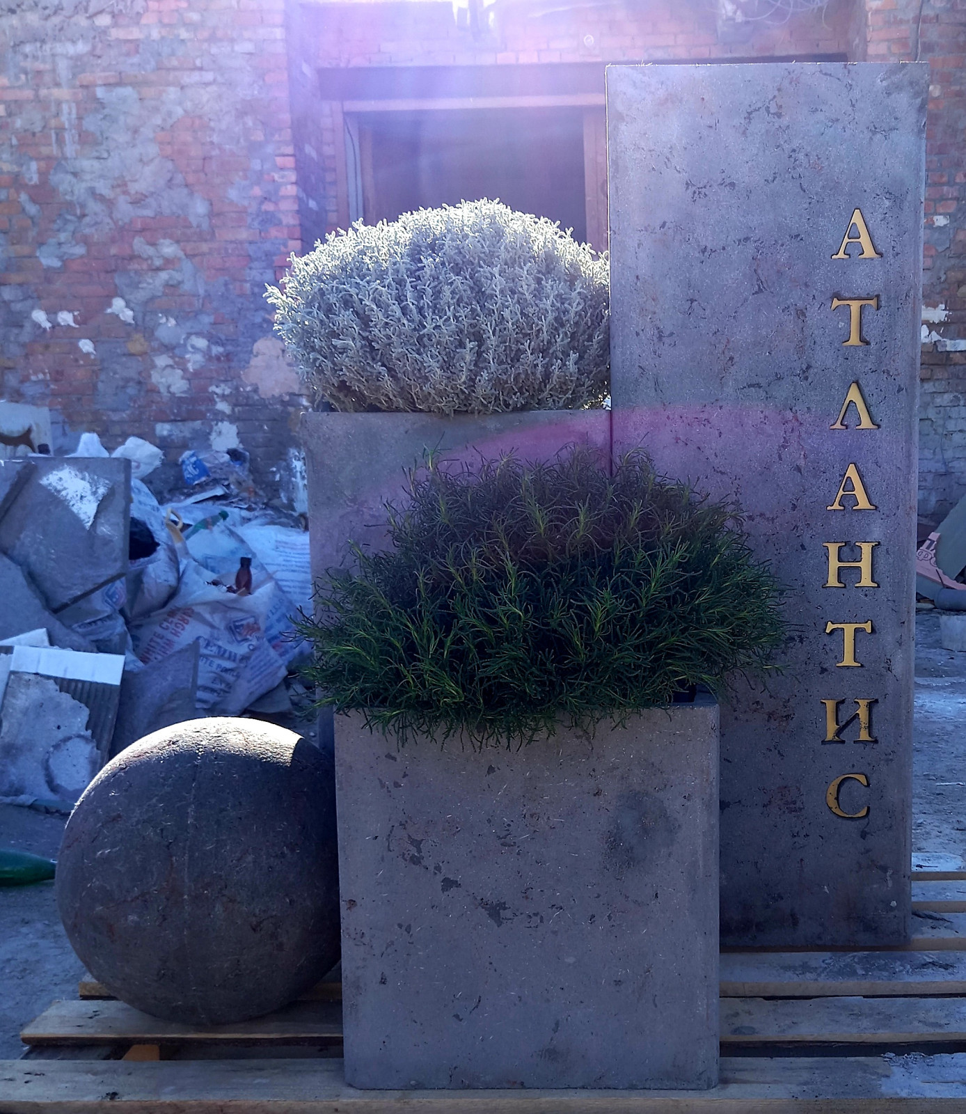 Обложка проекта: вазы из бетона