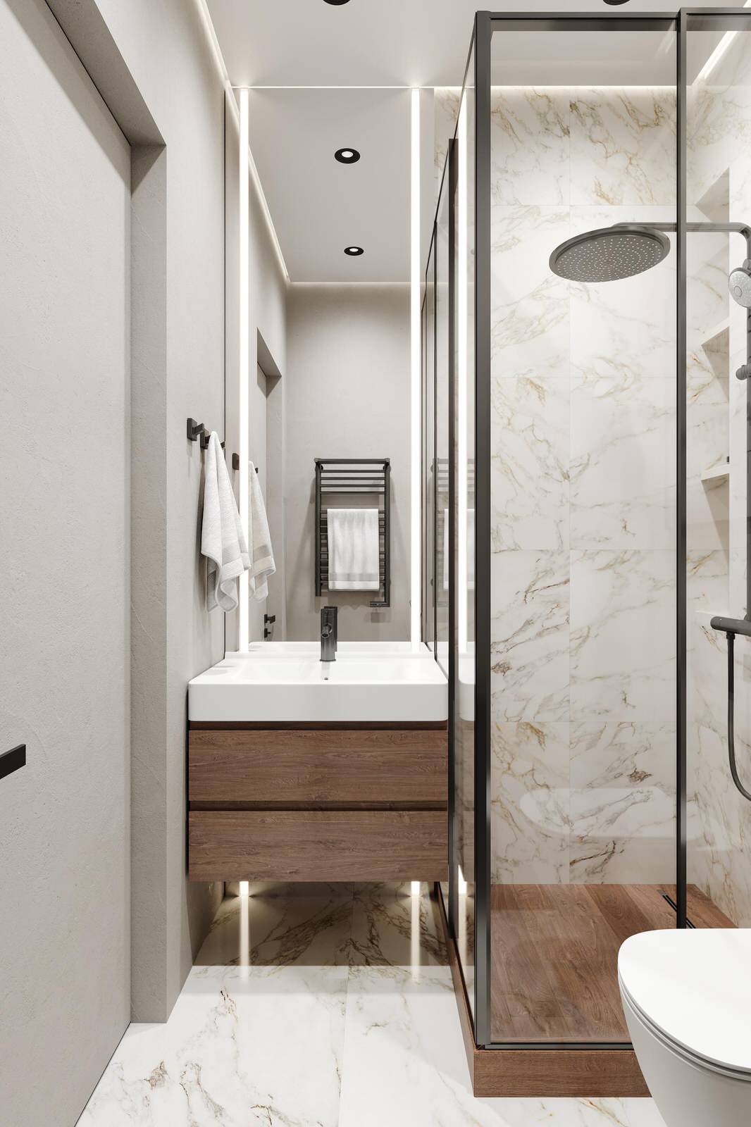 Обложка проекта: Современный стиль с синими акцентами в дизайне интерьера квартиры в ЖК "Цивилиза