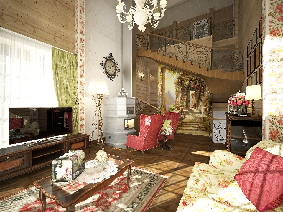 Обложка проекта: Дом в стиле прованс с акцентами русского стиля