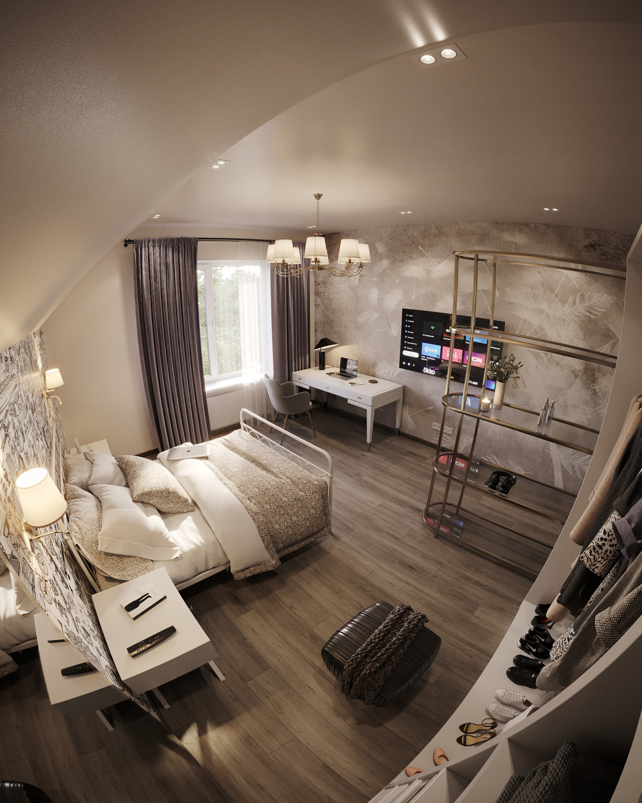 Дизайн и 3д-визуализация детской в загородном доме