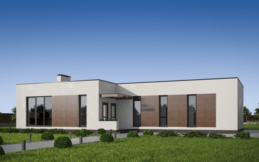 Индивидуальный жилой дом в современном стиле (120 м2)