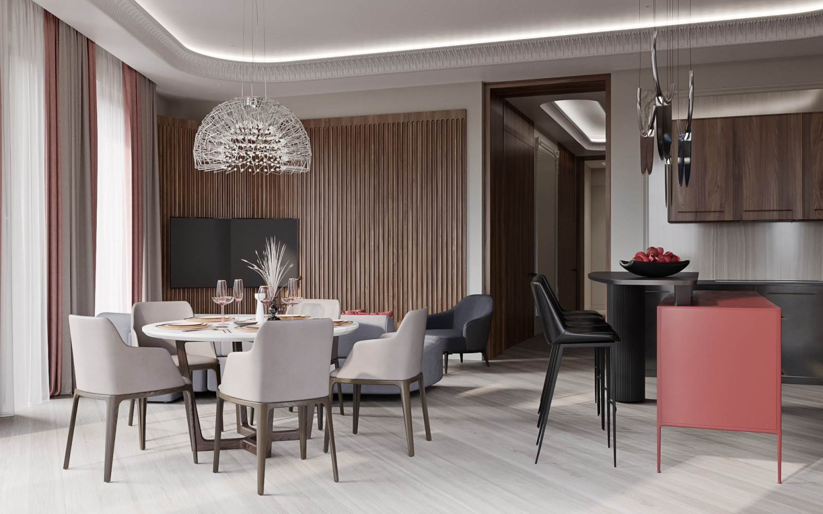 проект интерьера квартиры 150м2 Колков С.С., Камнев М.В. 2020г.