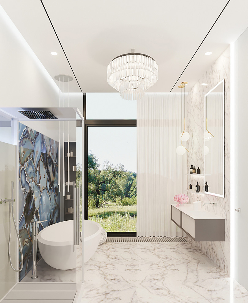 роскошная ванная комната для успешной бизнес леди