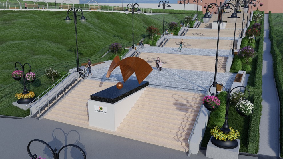 Реконструкция лестничного спуска к р.Волга в Комсомольско р-не, г.Тольятти