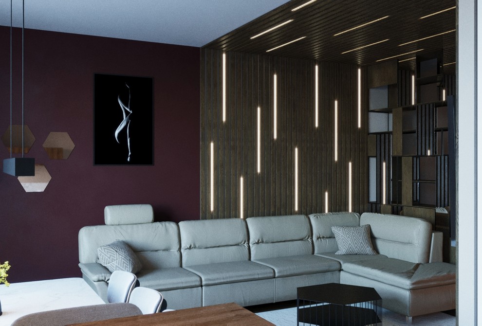 Кухня-гостиная по дизайн-проекту ЖК "Солнечный олимп", Воронеж