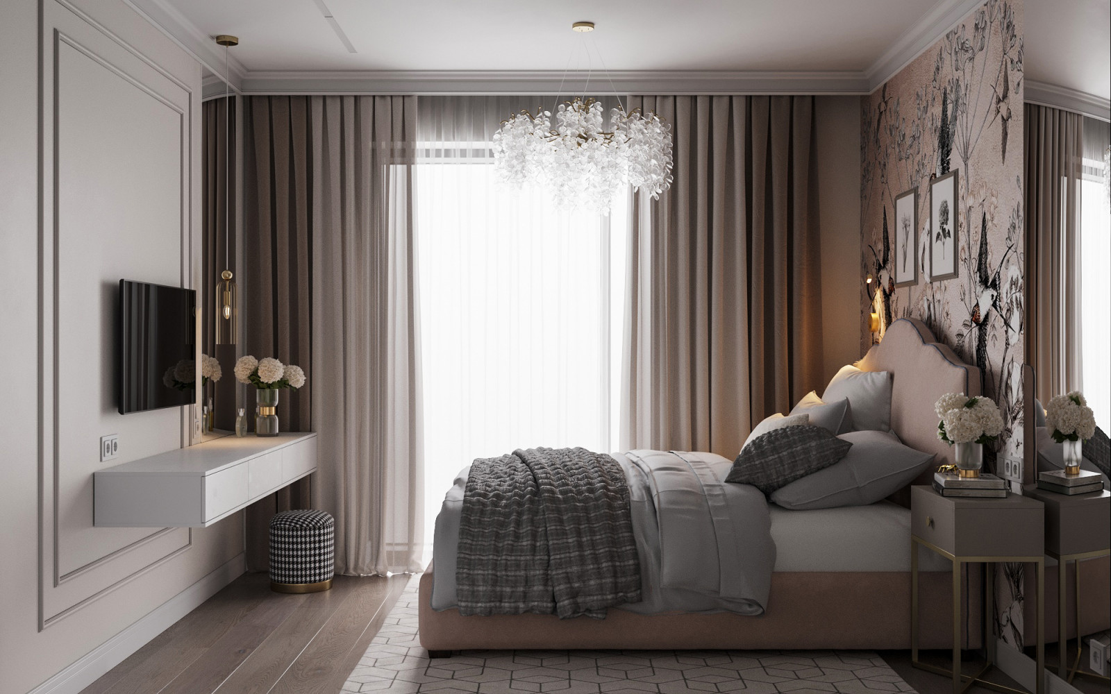 Спальня в пудровом цвете — Коллекция Botanica