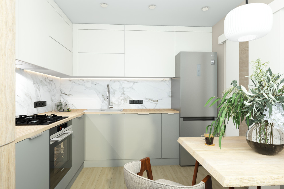 Кухня из проекта трехкомнатной квартиры для семейной пары