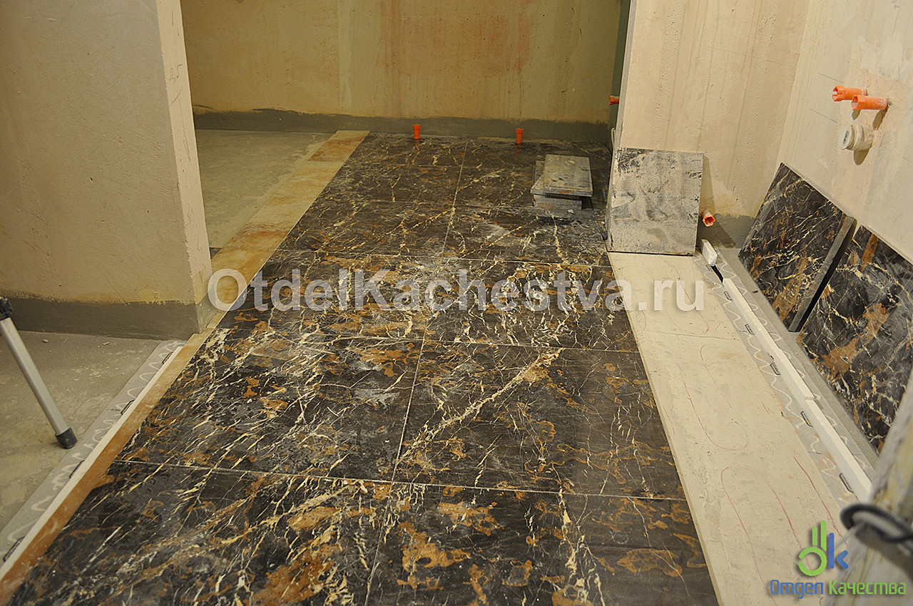 Укладка мрамора в ванной комнате