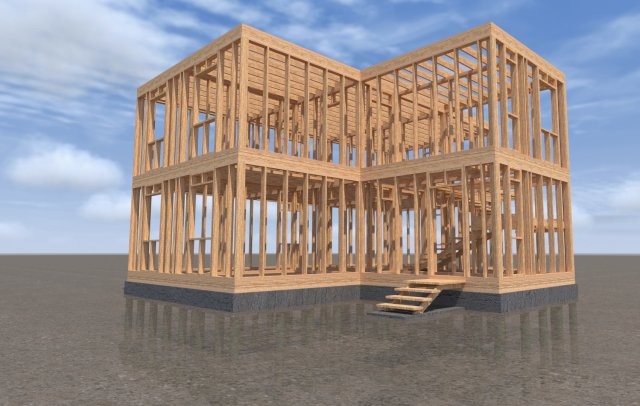 Каркасный индивидуальный жилой дом [003-У]