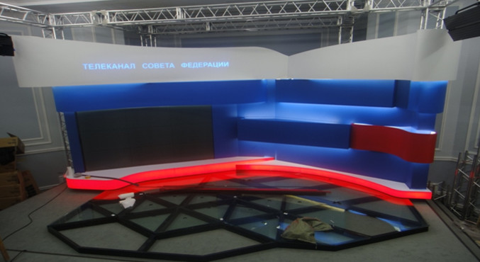 Телеканал «Вместе РФ» Изготовление всех декораций из акрилового камня Corian