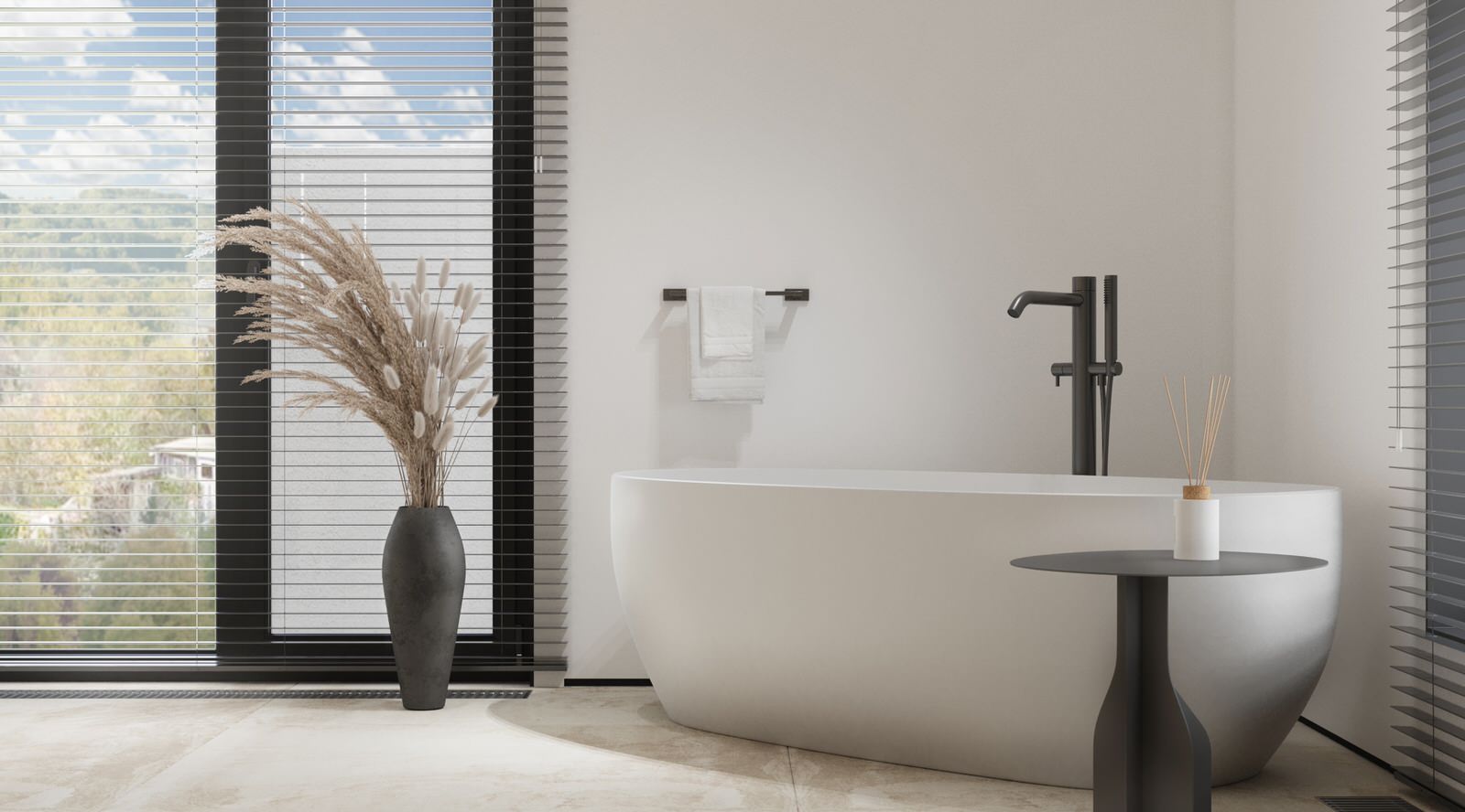 Дизайн просторной ванной комнаты