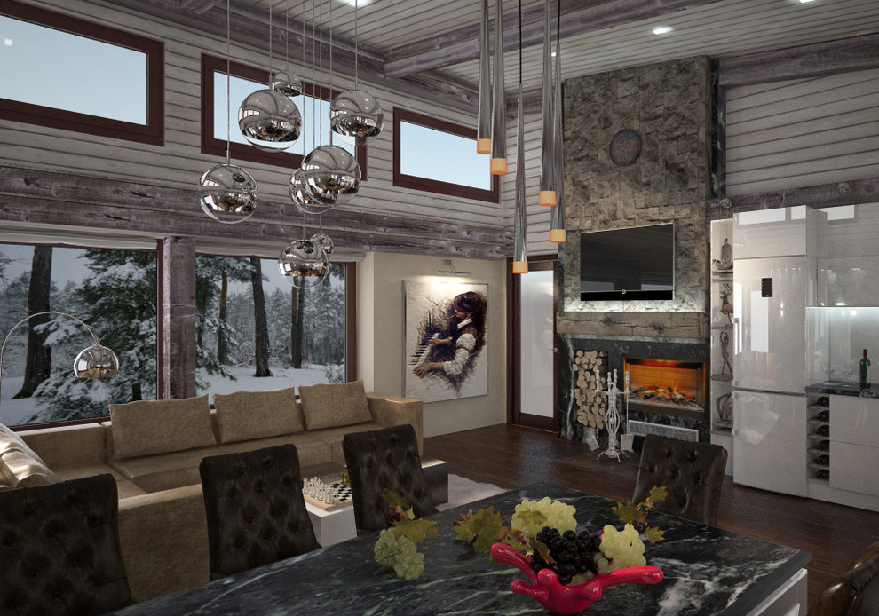 Обложка проекта: гостиная коттеджа. Рамонь. Турбаза.