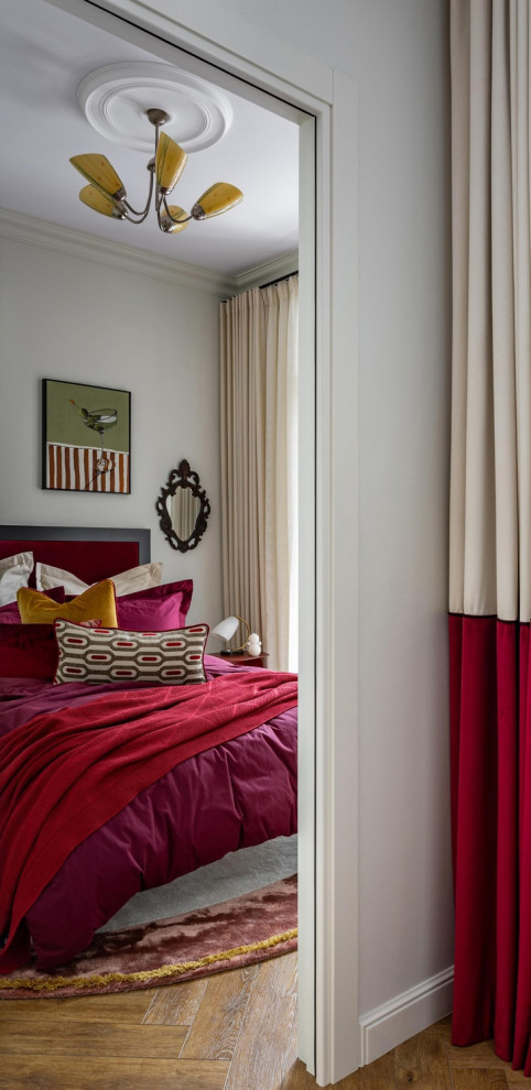 Отделка квартиры в стиле mid-сentury modern с декоративной матовой штукатуркой