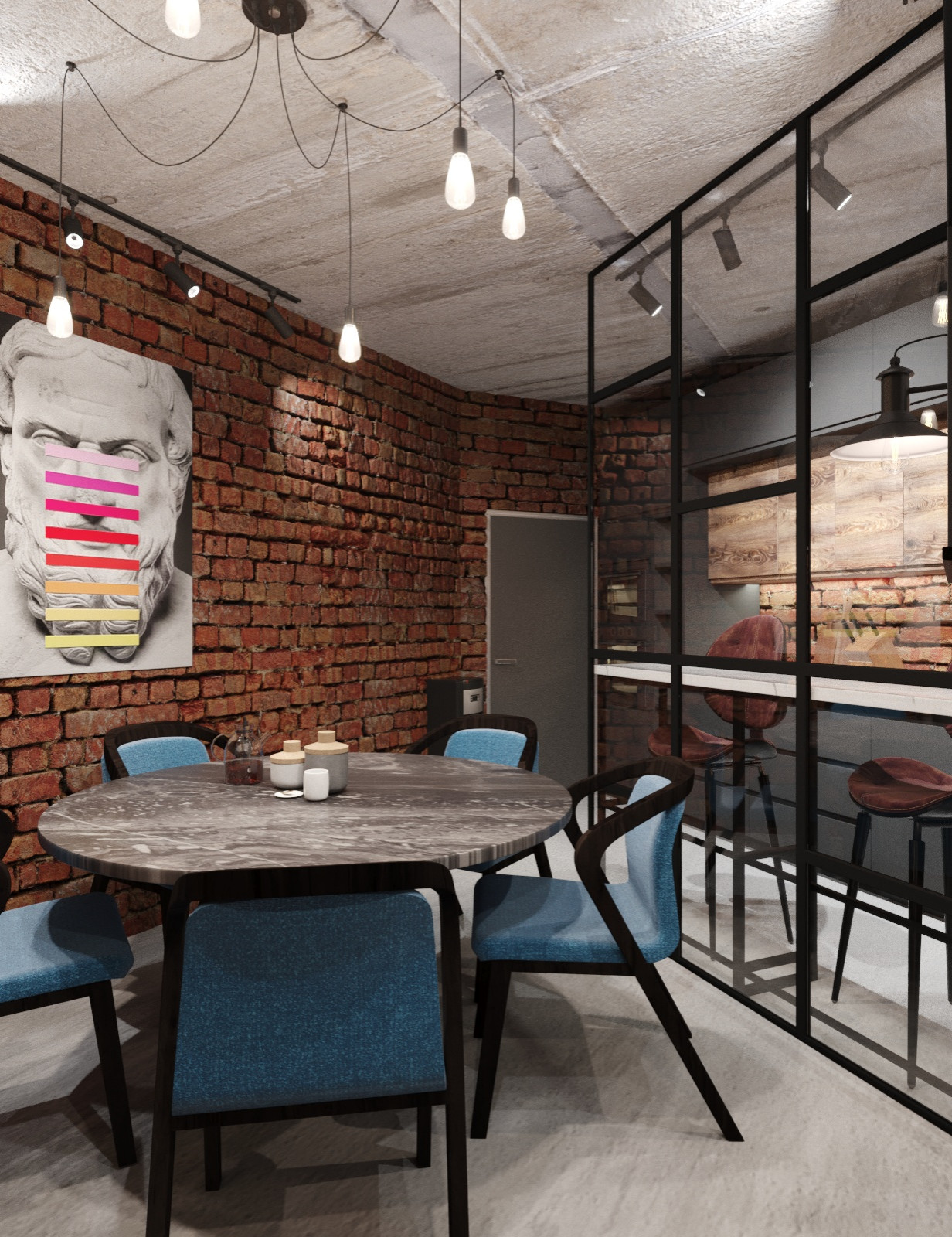 Кухня-столовая в офисе.