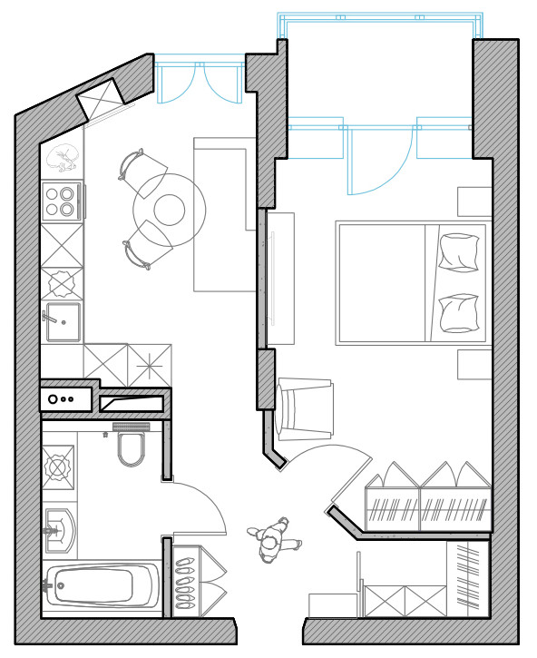 До и после: Московская квартира, где балкон продали соседу