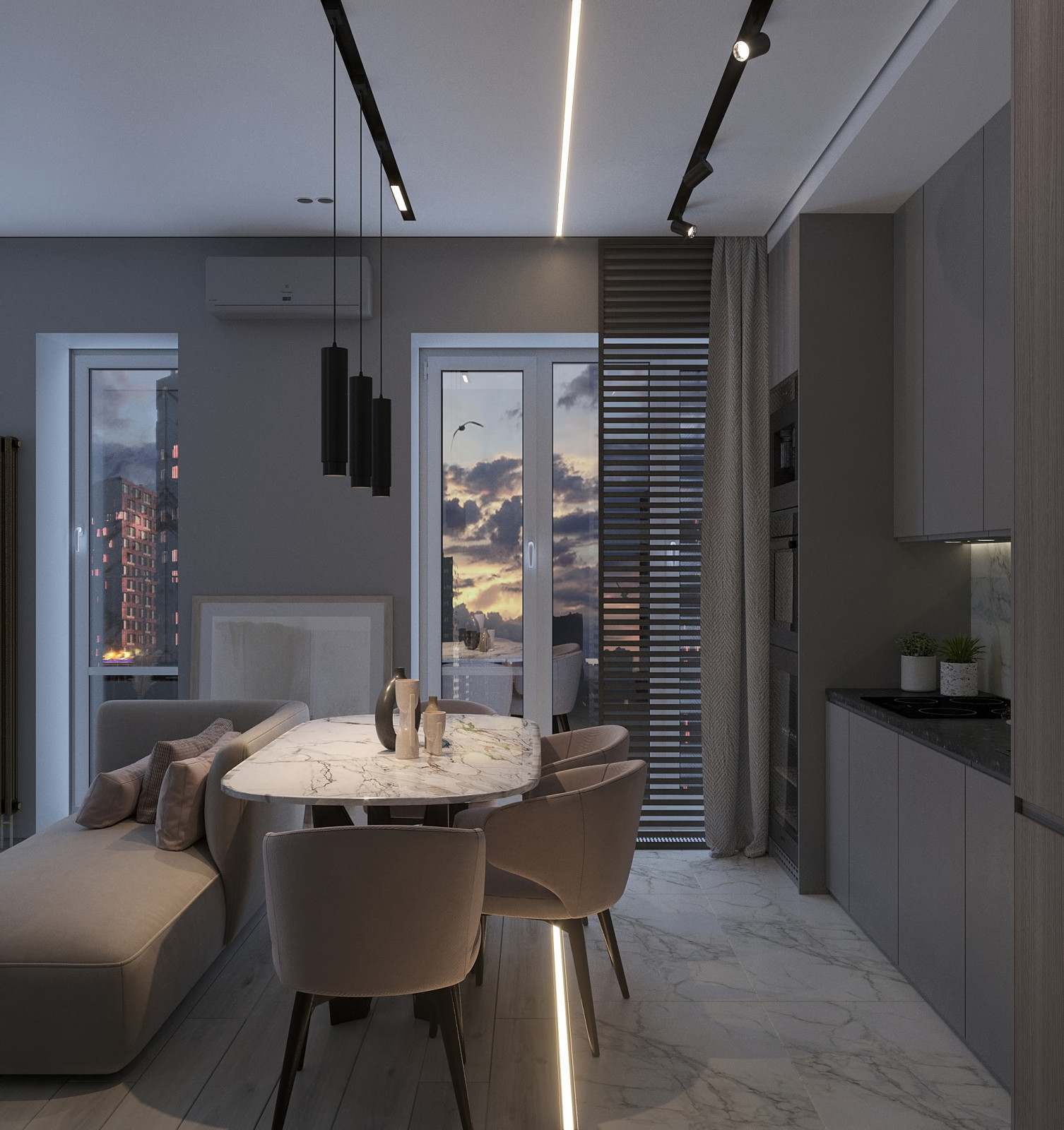 Вечерняя атмосфера в уютной квартире