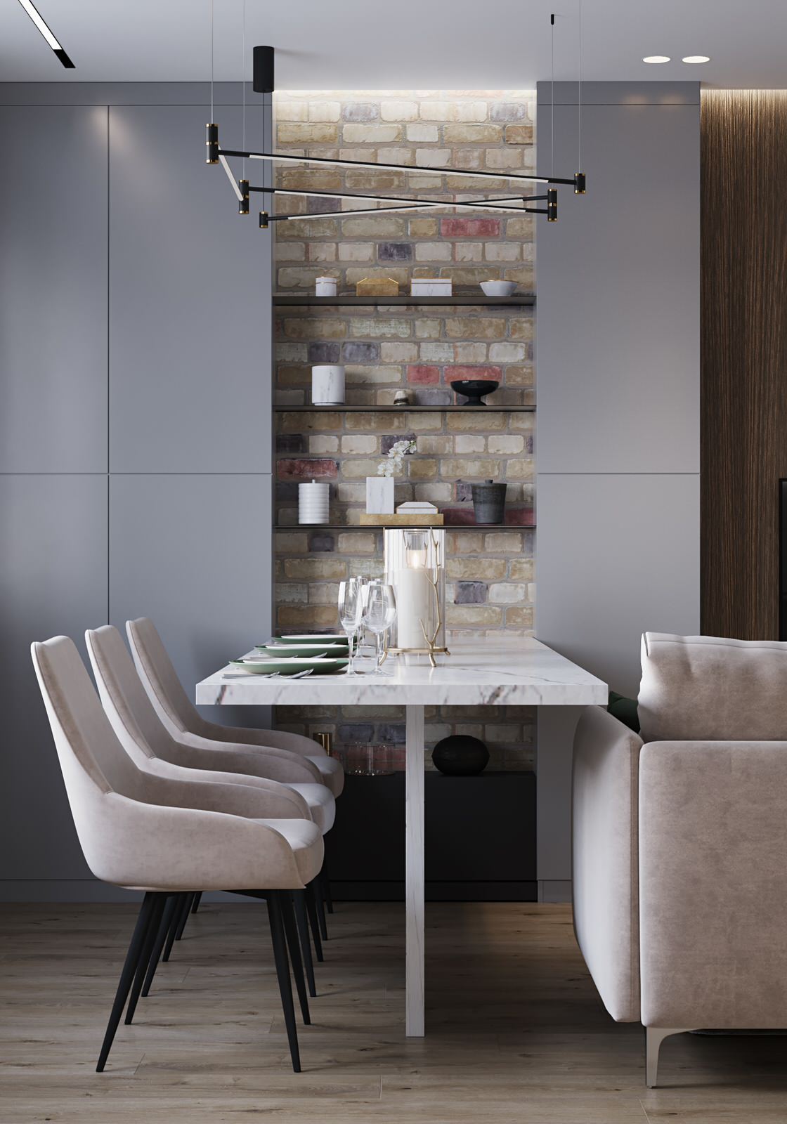 проект "Сдержанный комби на 87м2"