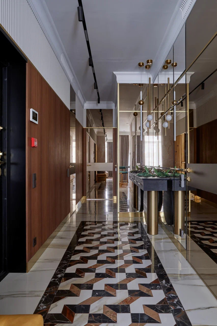 Проект квартиры в темных оттенках 80 кв.м