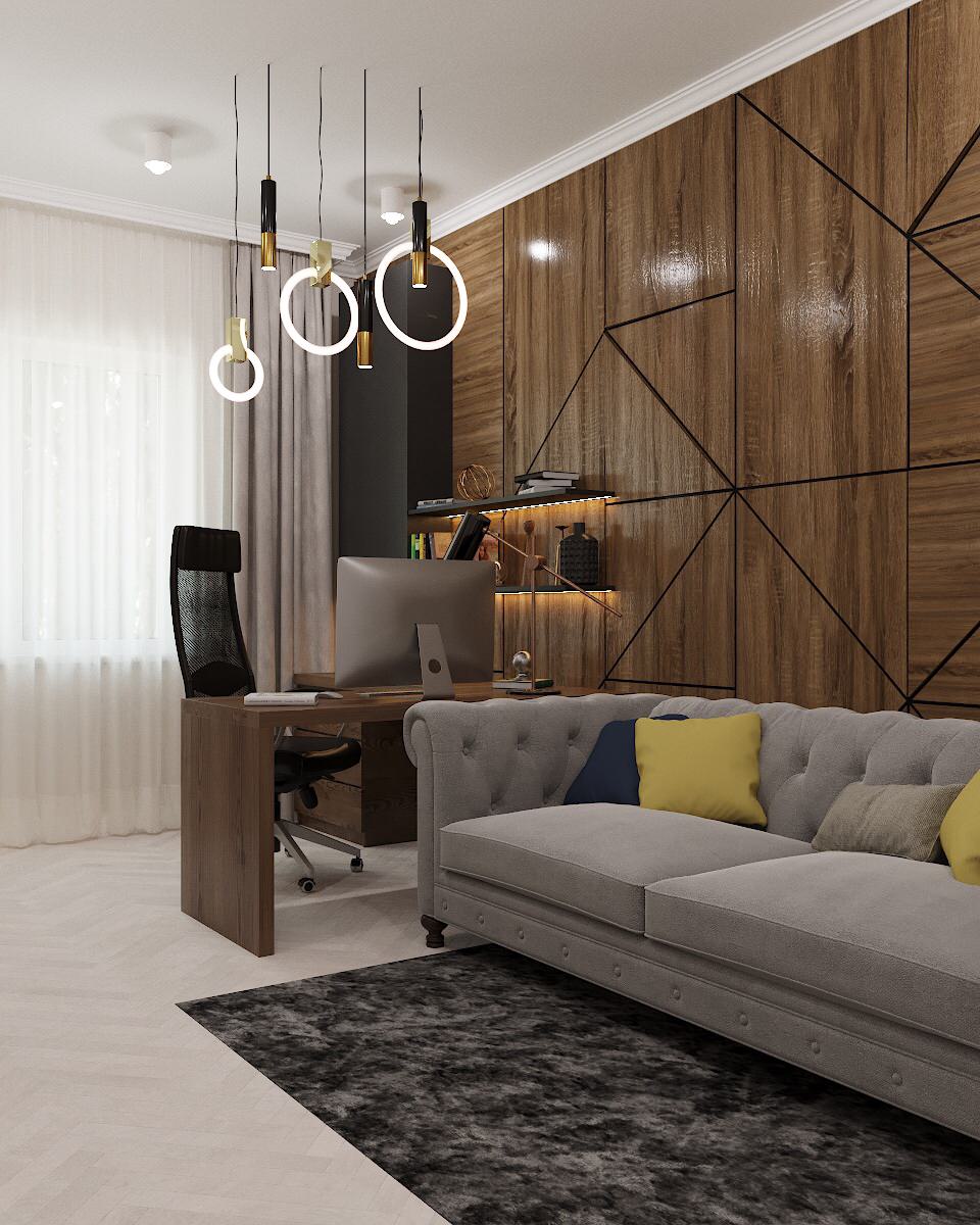 Обложка проекта: Домашний кабинет в загородном доме