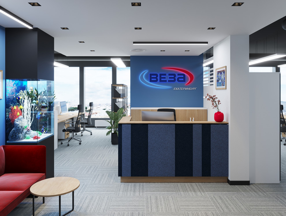 Интерьер офиса компании "ВЕЗА" в бизнес-центре Neboplaza в г. Екатеринбурге