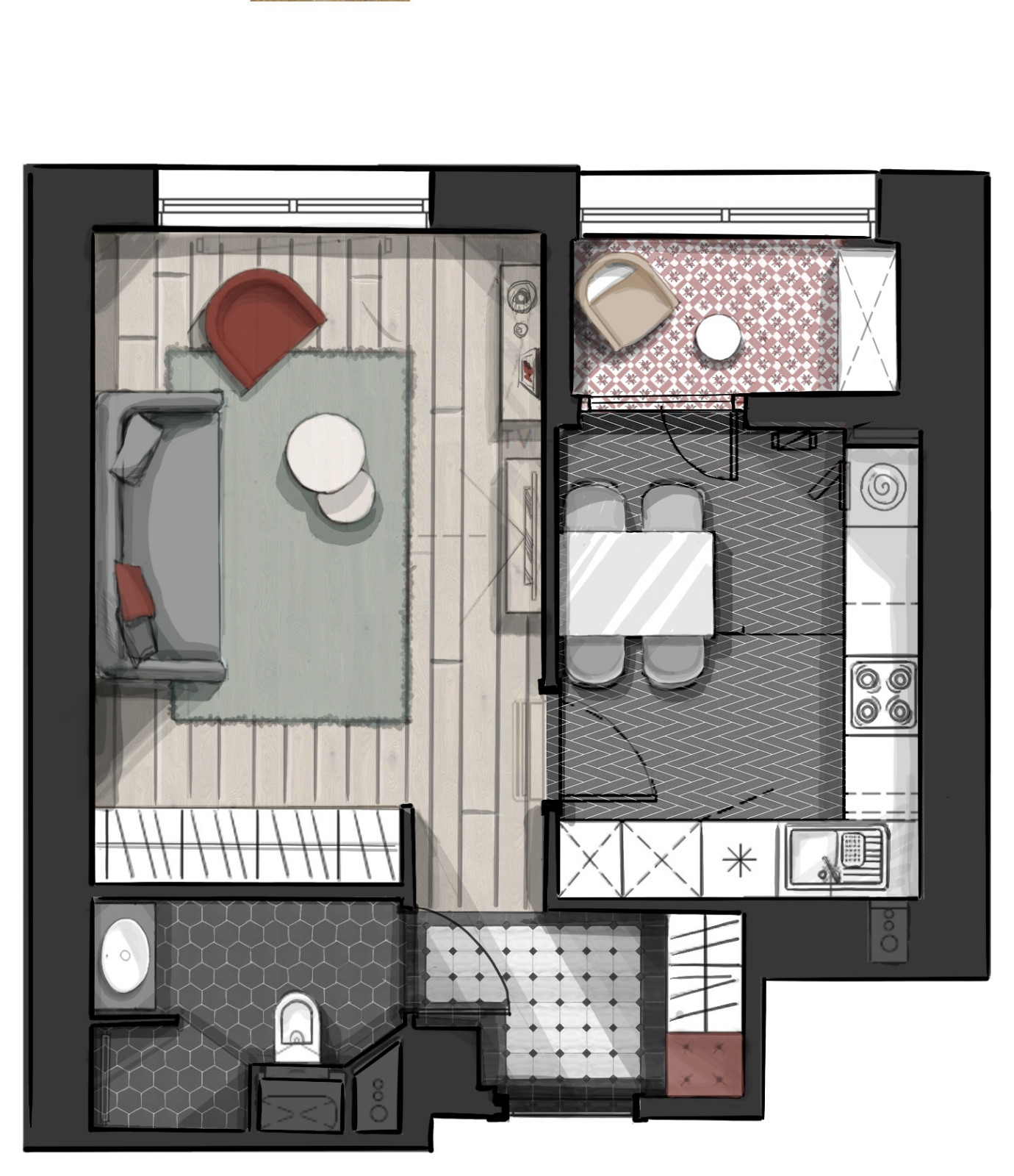 Houzz тур: 35 кв. м с французскими и португальскими мотивами