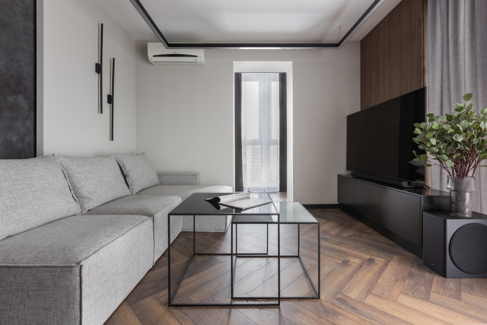 Минималистичная кухня-гостиная