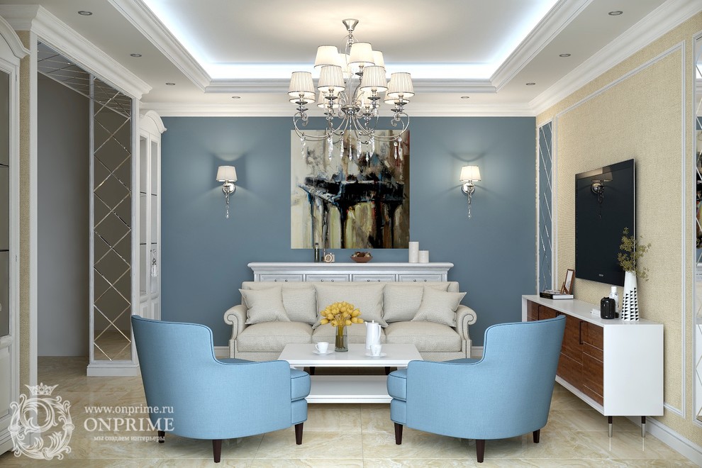 Обложка проекта: Гостинная в коттедже в Лен. Области