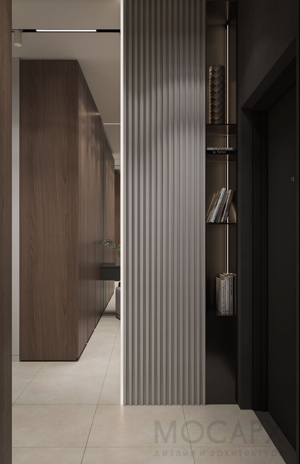 Прихожая, кухня-гостиная в ЖК Береговой