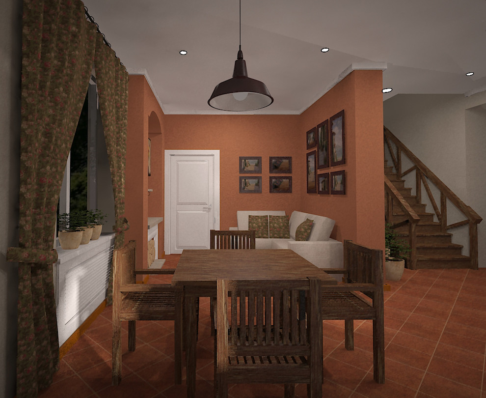 кухня-гостиная в стиле кантри