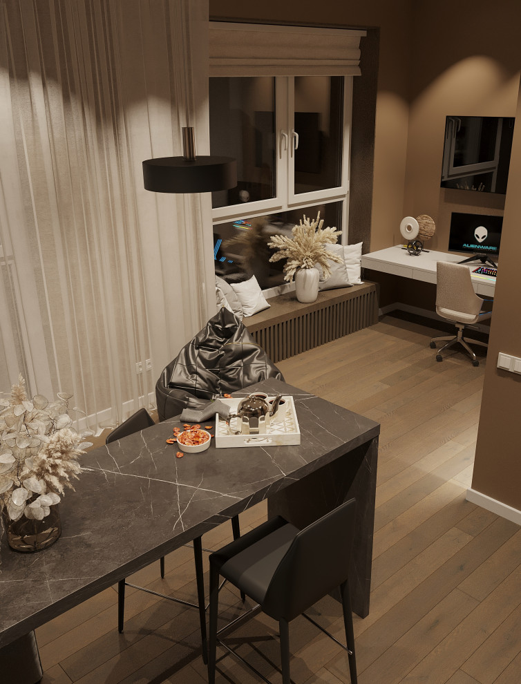 Современный интерьер для молодой семьи в квартире 36 м²