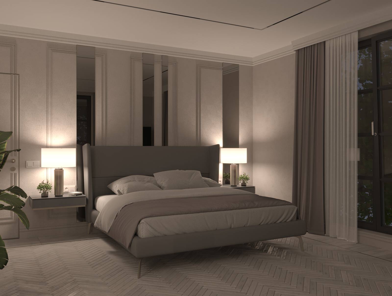 спальня в загородном доме