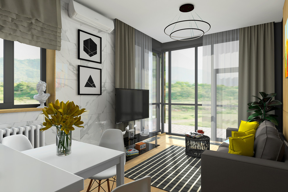 Дизайн интерьера однокомнатной студии в ЖК "Гринвуд"