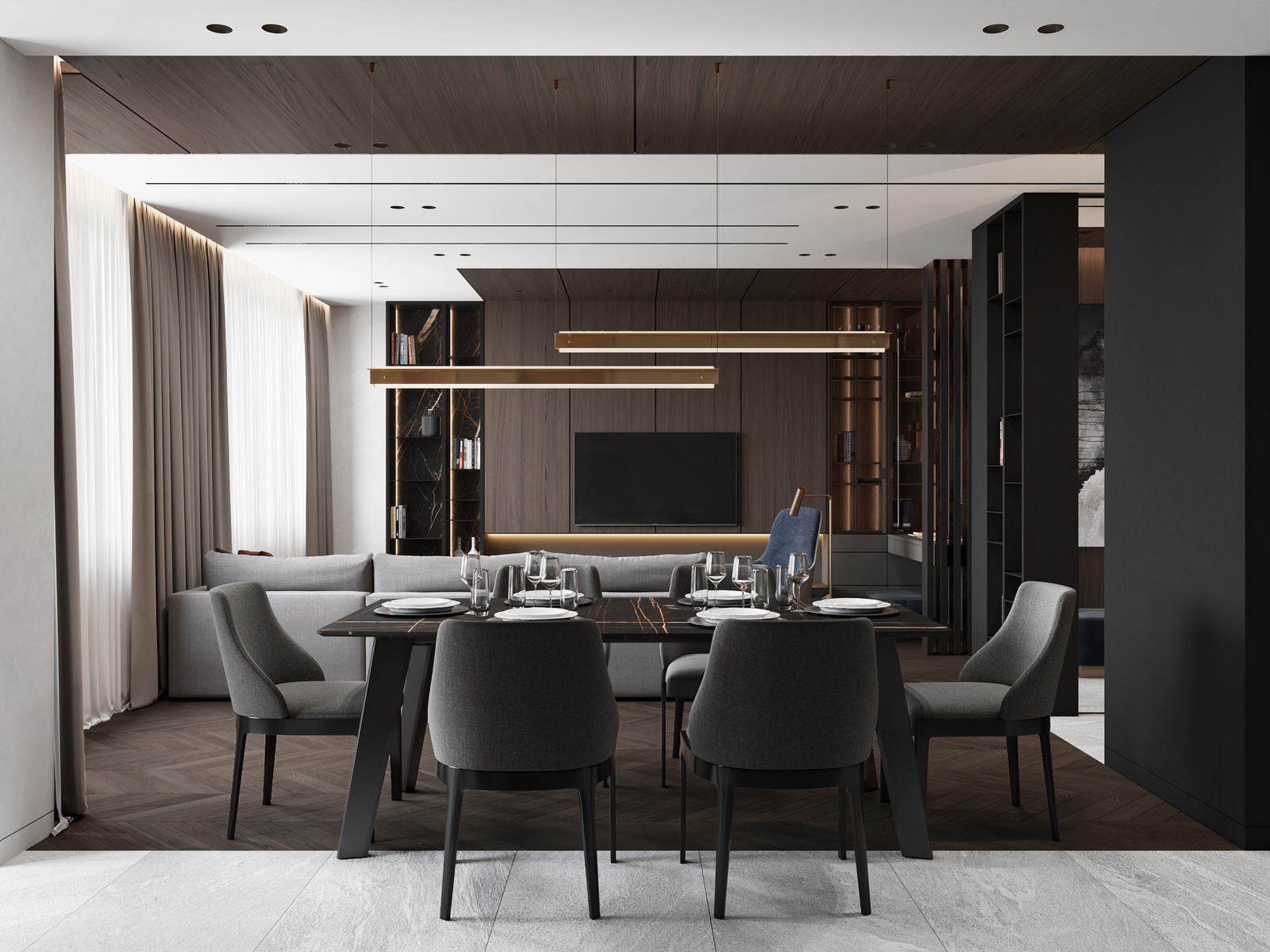 Дизайн четырёхкомнатной квартиры в ЖК "Наследие" | Москва | Россия |