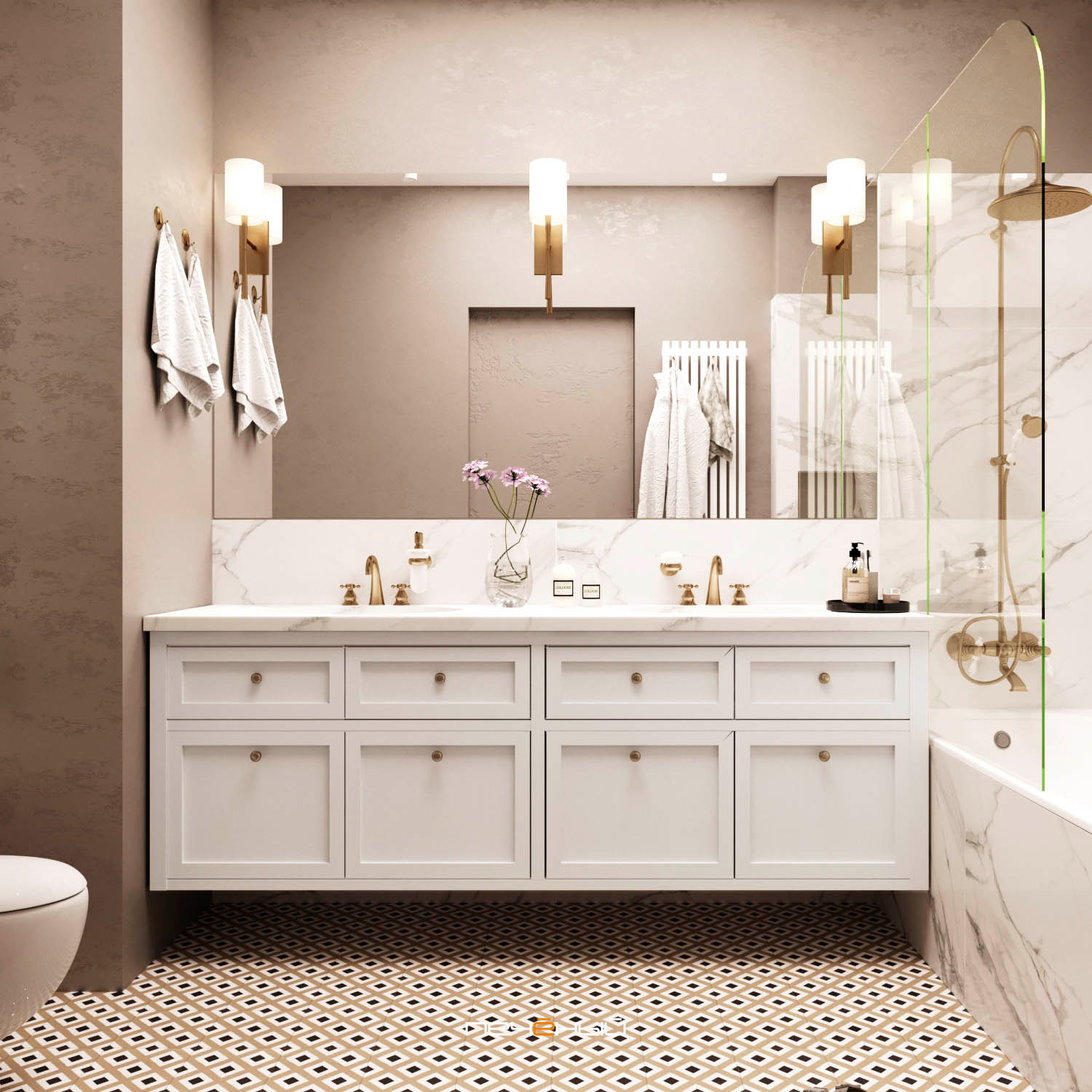 Современная трёшка с крутой гостиной и спальней