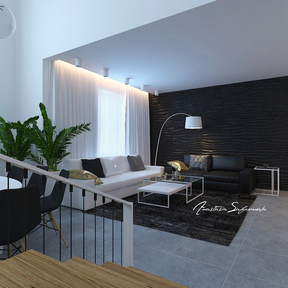 Дизайн интерьера первогот этажа дома в п.Солнечный Берег