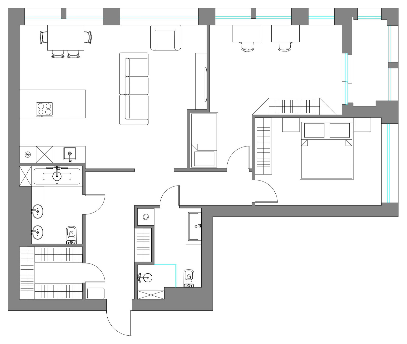 Поиск планировки: 8 вариантов (!) + финал для московской «двушки»