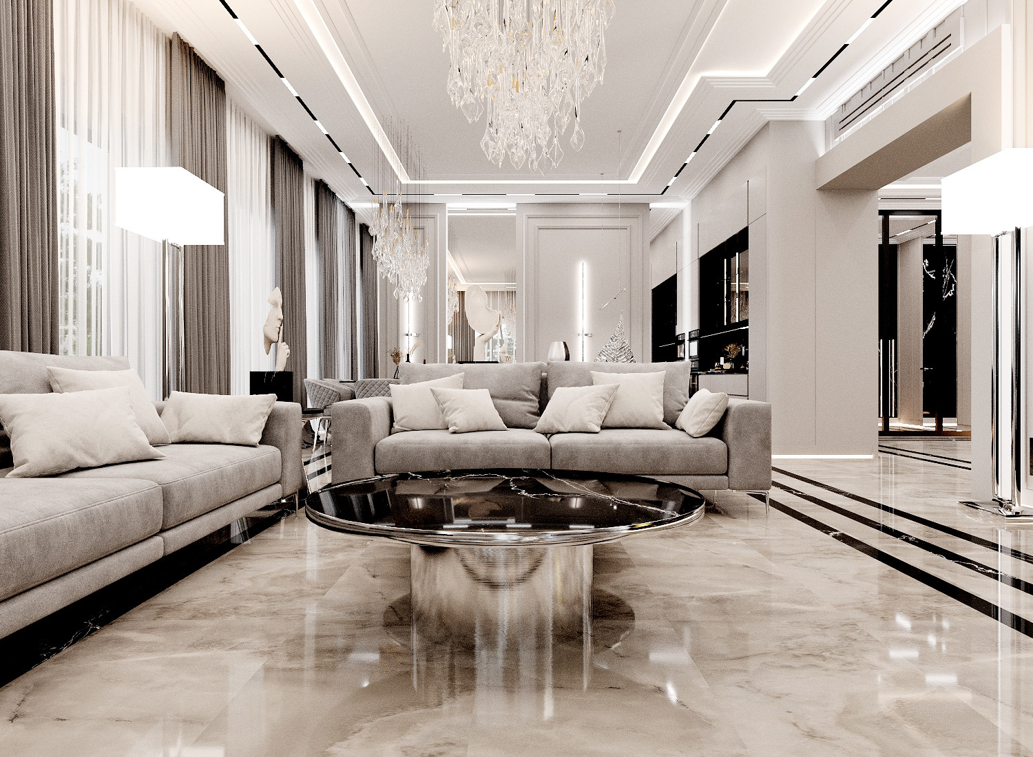 Дизайн гостиной в частном доме