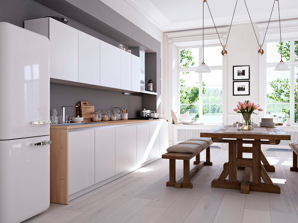 Оригинальное освещение на кухне с элементами ретро стиля