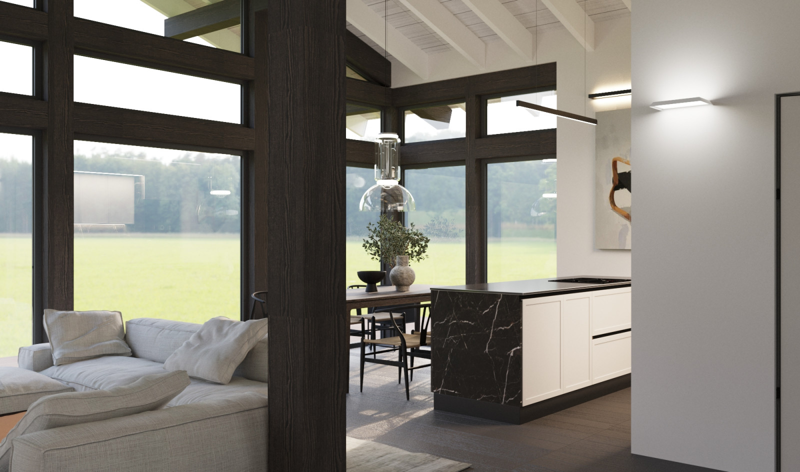 Дом-фахверк, юго-запад Подмосковья, 100 кв.м.