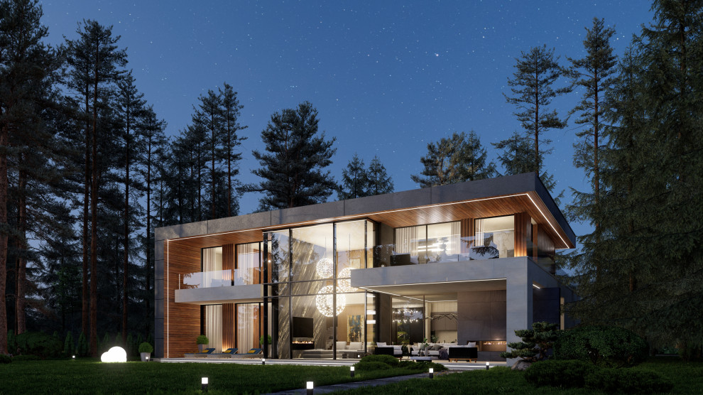 Дом в стиле минимализм 250 м.кв.