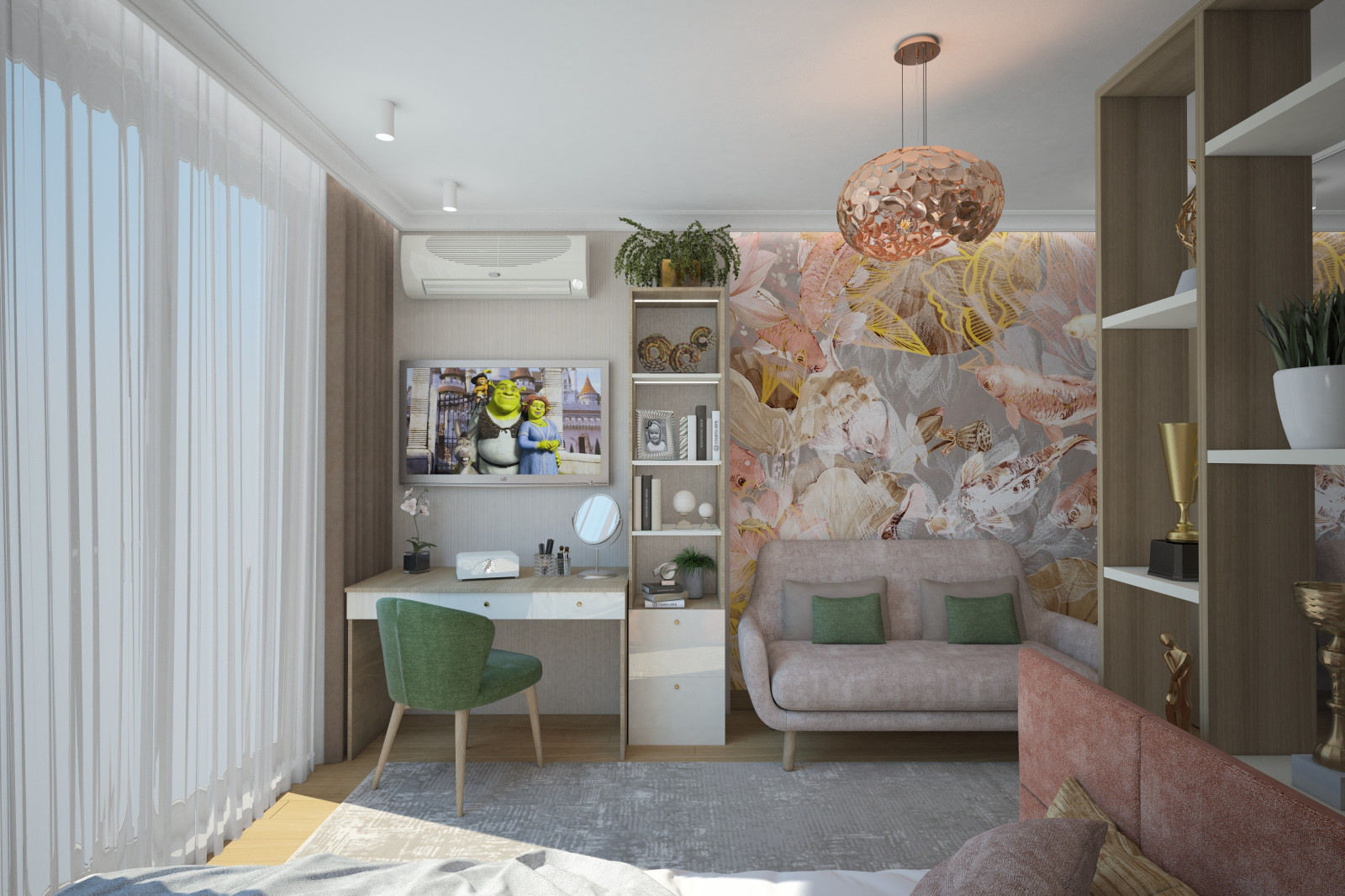 Две детские комнаты. Квартира в многоэтажном доме 160м2.