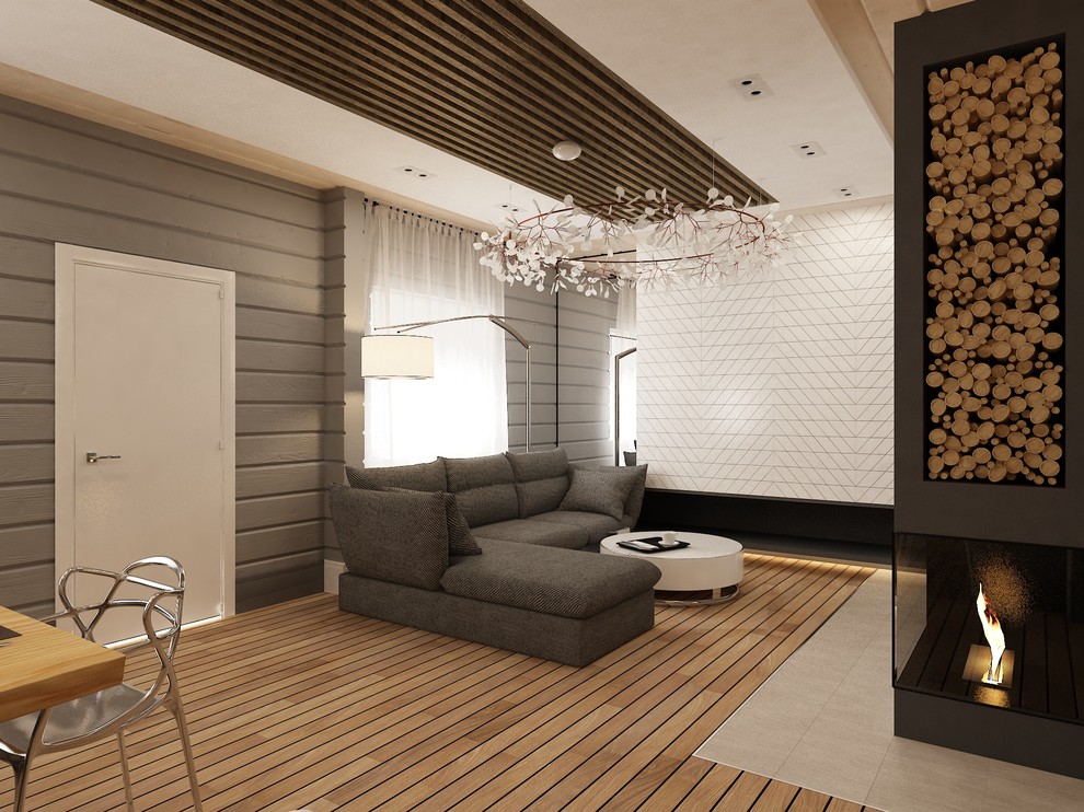 Загородный дом из оцилиндрованного бруса.