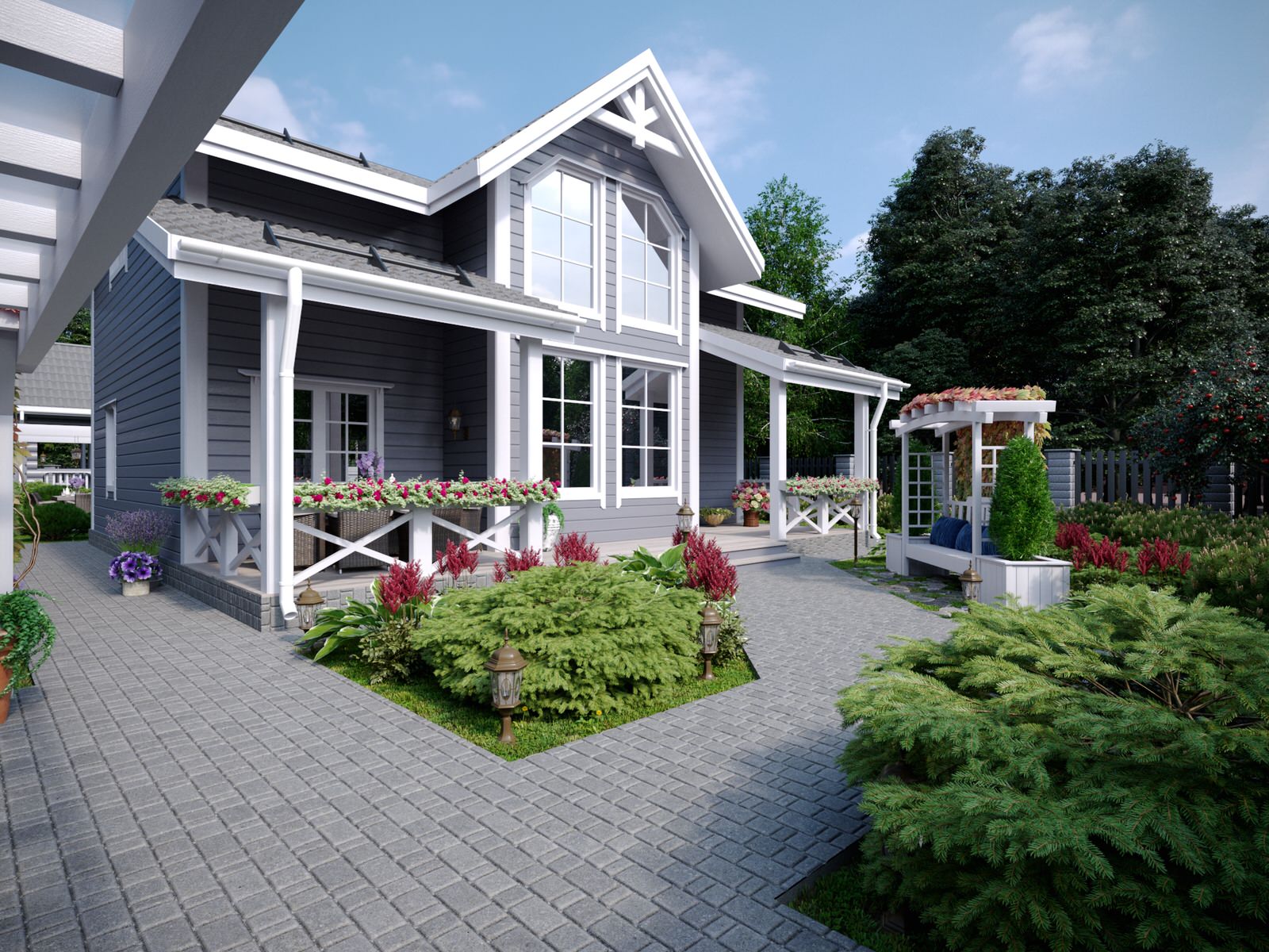 Ландшафтный дизайн в миксе стилей Прованс и Французской классики