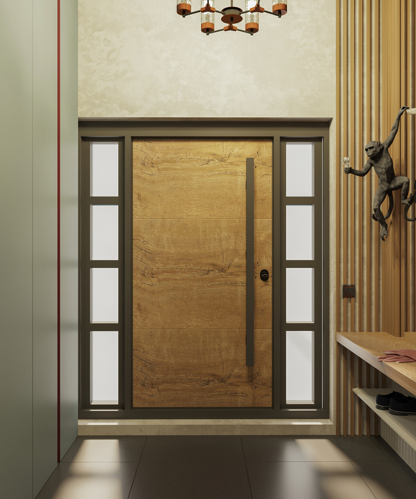 Прихожая и Гостиная в загородном доме