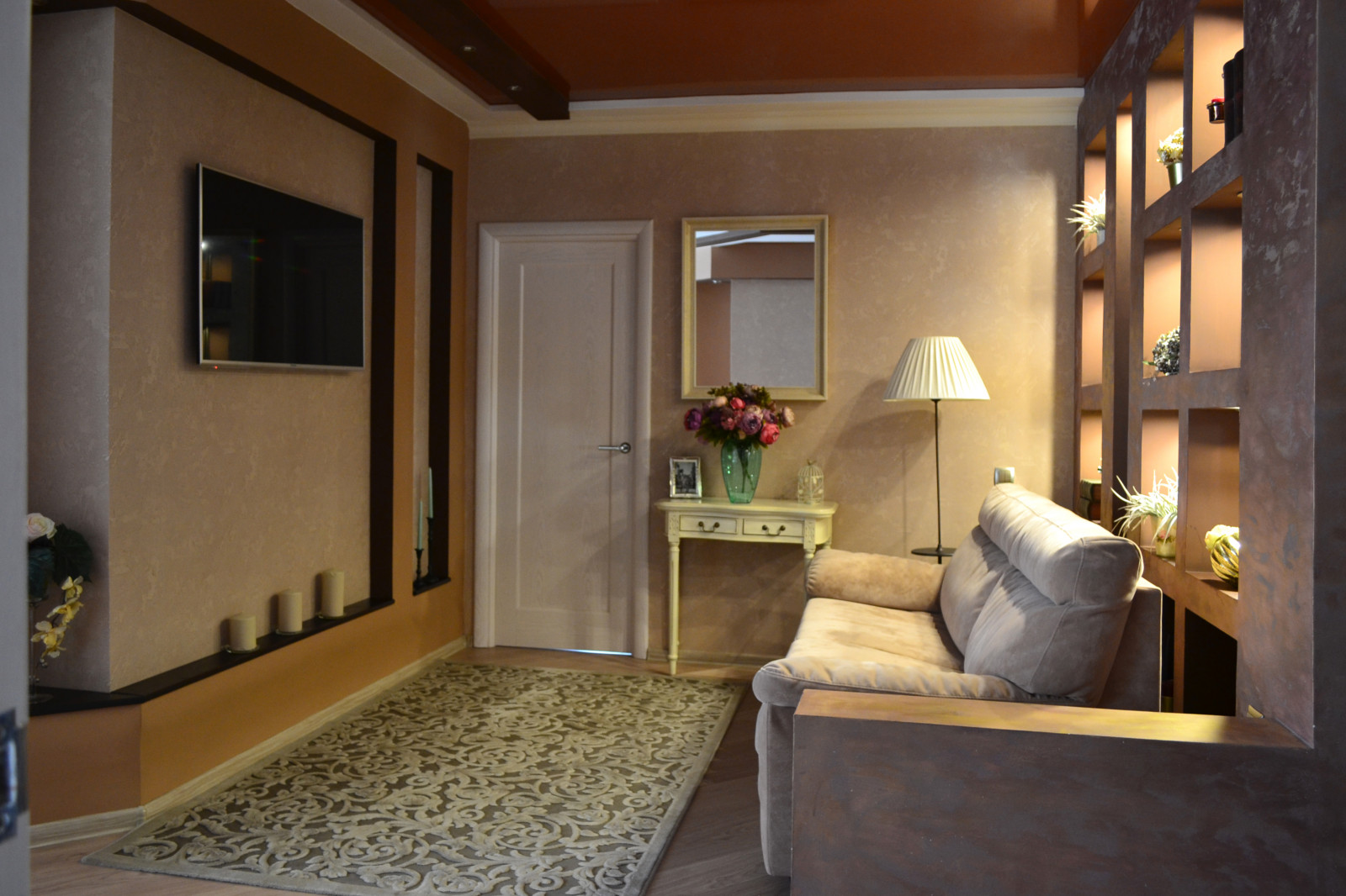 Теплые оттенки - гостиная