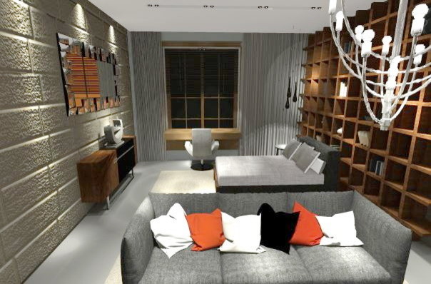 Камень в интерьере трёшки