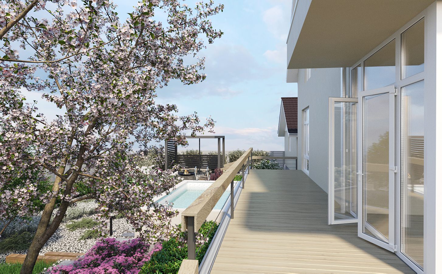 Ландшафтная архитектура участка частного жилого дома в п. Емельяновская горка